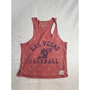 MLB Retro Brand Las Vegas 51's Baseball‎ Red Tank Top Shirt Women's XL *